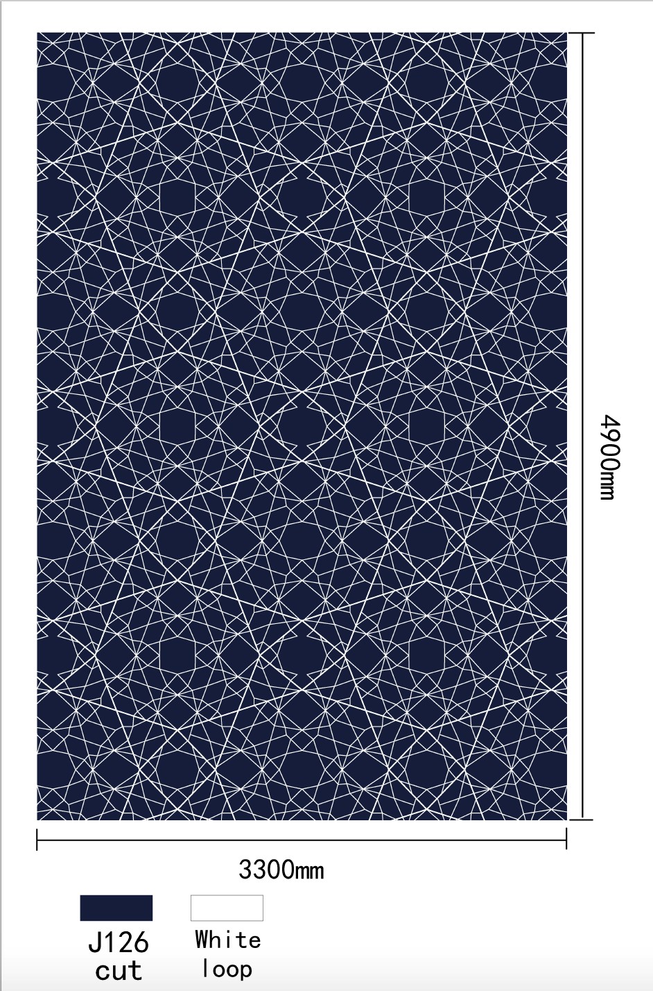 Step 1: Technical rug artwork and dimension matrix by our designers